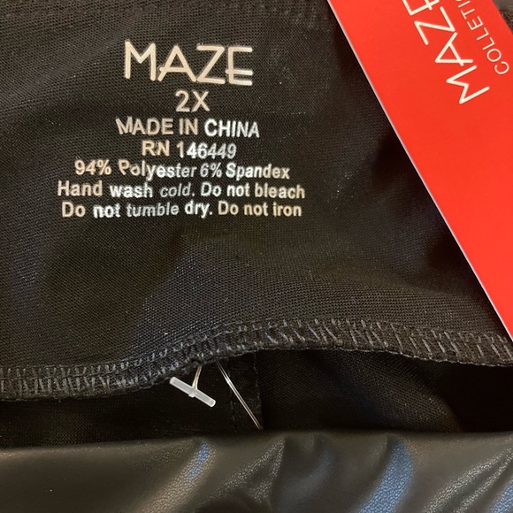 NWT Maze Black Faux Leather Pull-on Pants Size 2X - Picture 7 of 7